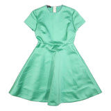 ROCHAS Womens Green Satin Fit & Flare Mini Dress Polyester Short Sleeve S