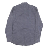 BOSS Mens Blue Pattern Shirt M Cotton Blend Long Sleeve Smart Casual