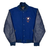 Lake Zurich Flames Rennoc Football Varsity Jacket - Medium Blue Wool Blend