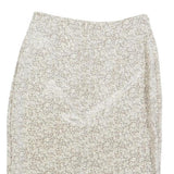LAGENES Womens Beige Floral Pencil Knee Length Polyester Skirt Size S Elegant
