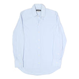 DOLCE & GABBANA Mens Light Blue Plain Shirt S Cotton Blend Elegant Dress