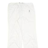 ADIDAS Womens Cotton Blend White Regular Wide-Leg Trousers W32 L31 Zip Casual