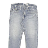 Mens Slim Blue Denim Jeans W32 L28 Cotton Blend Zip Classic Casual Stylish
