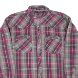 CANYON GUIDE Mens Grey & Pink Check Shirt XL Classic Cotton Blend Long Sleeve