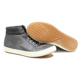 LACOSTE Mens High Top Leather Black UK 7.5 Casual Ankle Boots Stylish