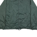 FRANKLIN SPORTS Mens Green Nylon Coach Jacket L Button Closure Plain Lightweight