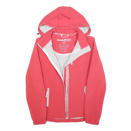 KANGAROOS Womens Pink Outdoor Jacket S Polyester Blend Hooded Zip Windproof