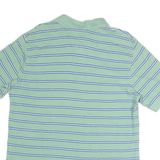 CHAPS Mens Green & Blue Striped Short Sleeve Polo Shirt L Cotton Casual