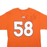 MAJESTIC Mens Orange Signed Denver Broncos T-Shirt XL Short Sleeve Crew Neck