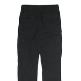 H&M Womens Black Cotton Blend Regular Leg Trousers W30 L28 Cargo Style Zip