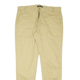 INCERUN Mens Cotton Blend Beige Relaxed Tapered Trousers W36 L31 Elastic Hem Zip