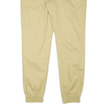 INCERUN Mens Cotton Blend Beige Relaxed Tapered Trousers W36 L31 Elastic Hem Zip