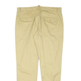 INCERUN Mens Cotton Blend Beige Relaxed Tapered Trousers W36 L31 Elastic Hem Zip
