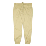 INCERUN Mens Cotton Blend Beige Relaxed Tapered Trousers W36 L31 Elastic Hem Zip