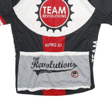 VOLEA Mens Black & White & Red Cycling T-Shirt XL Short Sleeve Crew Neck Team