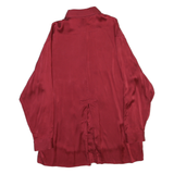 HUGO BOSS Mens Red Plain Shirt S Satin Polyester Blend Long Sleeve Formal