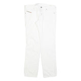 DIESEL Womens Regular Fit White Denim Jeans W32 L30 Cotton Blend Zip