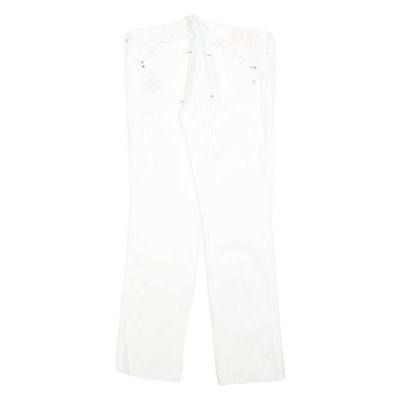 DIESEL Womens Regular Fit White Denim Jeans W32 L30 Cotton Blend Zip
