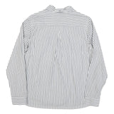 TOMMY HILFIGER Womens White & Grey Striped Shirt Long Sleeve Collared L Cotton