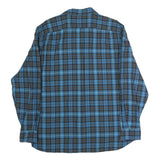 NAUTICA Mens Blue & Brown Check Shirt XL Classic Fit Cotton Long Sleeve Button