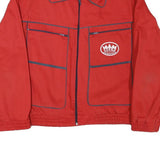 Mens Red Workwear Cotton Blend Zip Jacket L Logo Beer Commerce Plain