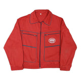 Mens Red Workwear Cotton Blend Zip Jacket L Logo Beer Commerce Plain