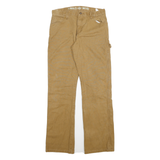 DICKIES Mens Cotton Blend Beige Regular Fit Straight Leg Trousers W30 L31