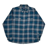 Patagonia Checked Flannel Shirt - Large Gray Cotton