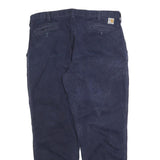 CARHARTT Mens Navy Blue Regular Fit Straight Leg Trousers W40 L32 Cotton Blend