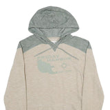 CHAMPION Mens Beige & Grey Friday Harbor Pullover Hoodie S Casual Cotton Blend