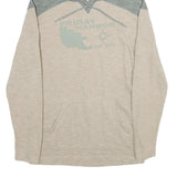 CHAMPION Mens Beige & Grey Friday Harbor Pullover Hoodie S Casual Cotton Blend