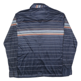 KENNINGTON Mens Blue & Brown Stripe Pattern Shirt M Long Sleeve Button Closure