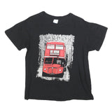 Womens Black London Bus Graphic T-Shirt M Short Sleeve Crew Neck Cotton Blend