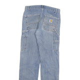 CARHARTT Mens Slim Light Blue Denim Jeans W29 L34 Zip Closure Cotton Blend
