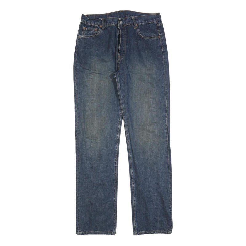 LEVI'S 501 Mens Jeans Blue Regular Straight Denim Medium W32 L34 Button Closure