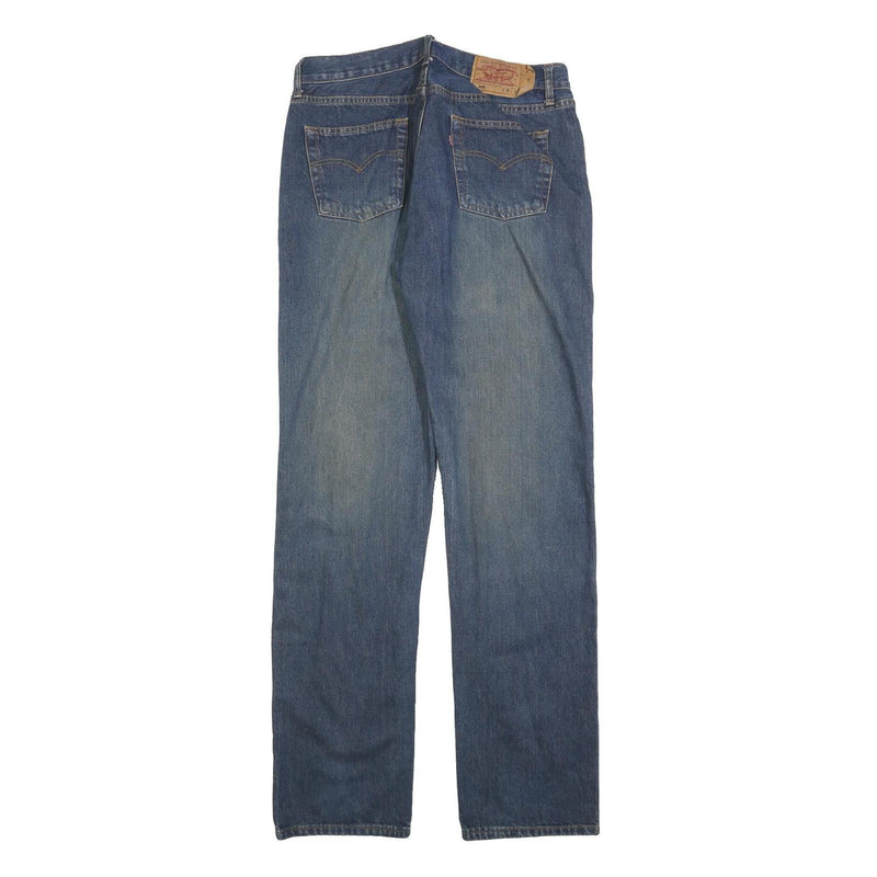 LEVI'S 501 Mens Jeans Blue Regular Straight Denim Medium W32 L34 Button Closure