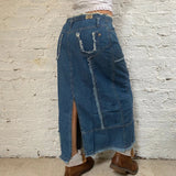 Kocca Maxi Denim Skirt - 34W UK 14 Blue Cotton
