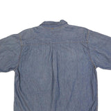 ROUTE 66 Mens Blue Denim Shirt L Cotton Casual Short Sleeve Button Pocket