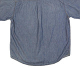 ROUTE 66 Mens Blue Denim Shirt L Cotton Casual Short Sleeve Button Pocket
