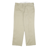 DICKIES Mens Cotton Blend Beige Regular Fit Straight Leg Trousers W36 L30
