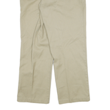 DICKIES Mens Cotton Blend Beige Regular Fit Straight Leg Trousers W36 L30