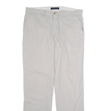 TOMMY HILFIGER Mens Cotton Beige Regular Straight Trousers W36 L34 Casual