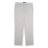 TOMMY HILFIGER Mens Cotton Beige Regular Straight Trousers W36 L34 Casual