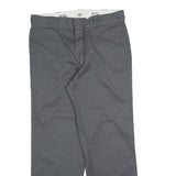 DICKIES Mens Cotton Blend Grey Regular Fit Straight Leg Trousers W33 L30