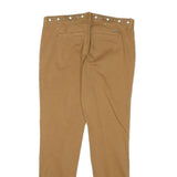 GUESS Womens Cotton Blend Brown Slim Skinny Trousers W30 L28 Stylish Stud Detail