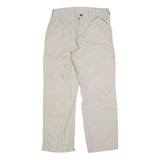 CARHARTT Mens Cotton Blend Beige Regular Fit Straight Leg Trousers W32 L30