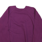 TULTEX Womens Purple Cotton Blend Crew Neck Sweatshirt L Casual Pullover