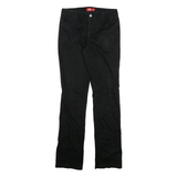 DICKIES Womens Cotton Blend Black Slim Straight Leg Trousers W28 L31 Workwear