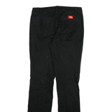 DICKIES Womens Cotton Blend Black Slim Straight Leg Trousers W28 L31 Workwear