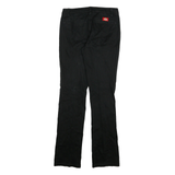 DICKIES Womens Cotton Blend Black Slim Straight Leg Trousers W28 L31 Workwear